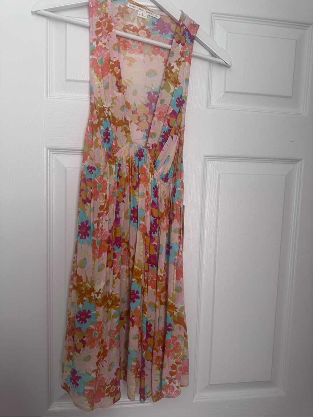 O'Neill NWT Pink Floral Sleeveless Maxi Dress Beachy Retro Print